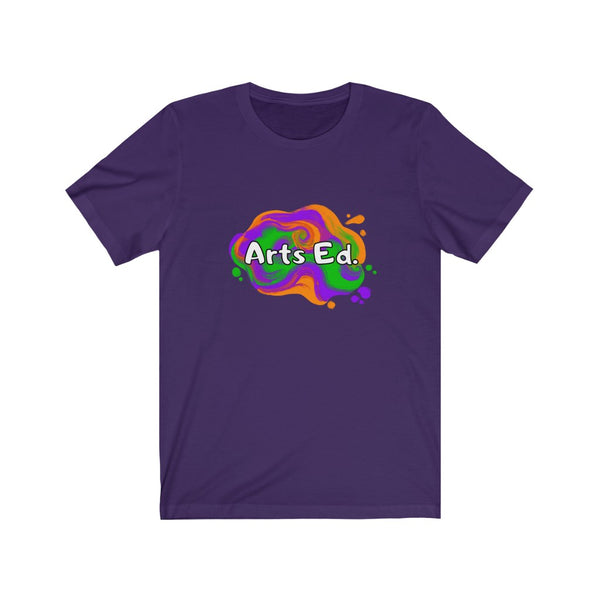 Arts Ed. graphic on a purple shirt